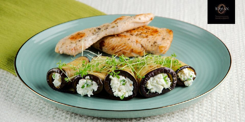 Túróval töltött padlizsán