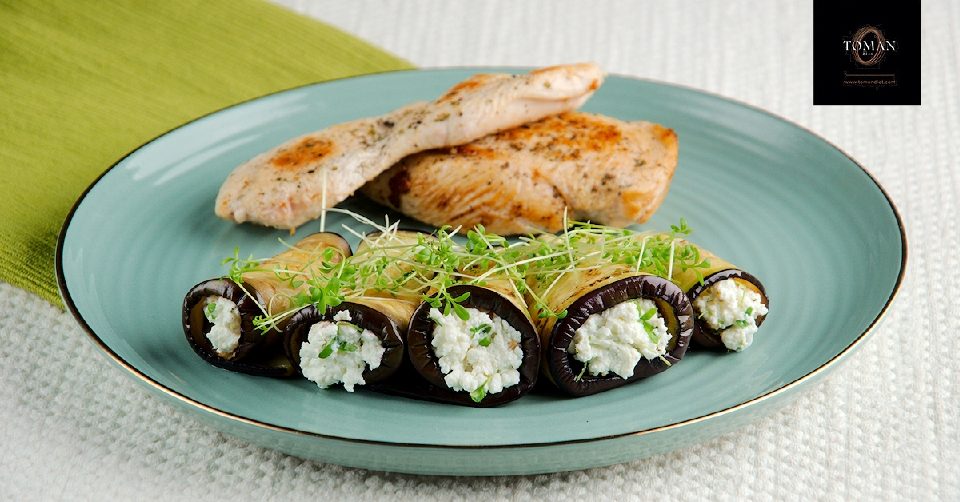 Túróval töltött padlizsán