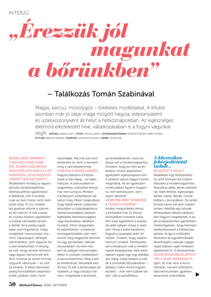 Tomán Szabina Diéta & Fitnesz interjú