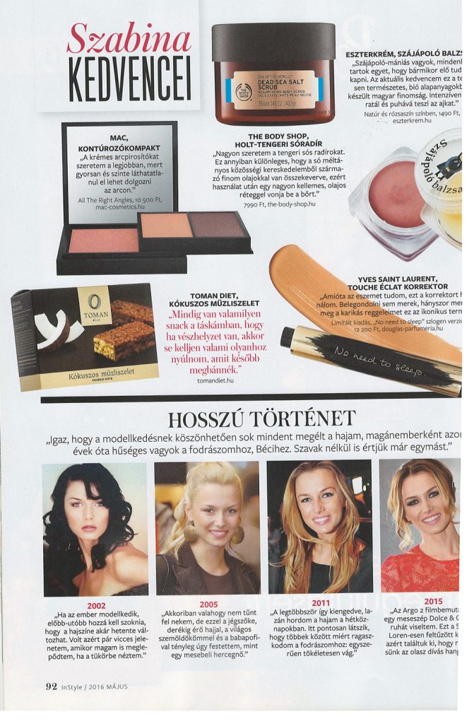 Tomán Szabina, InStyle