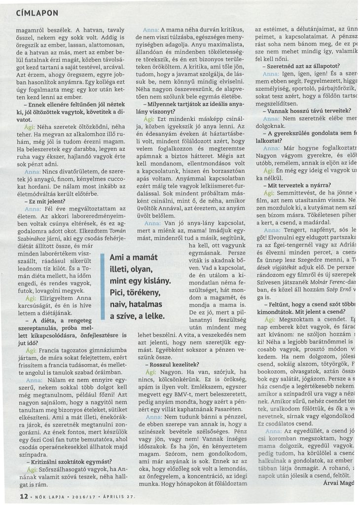 Nők Lapja, Toman, Pálmai Anna