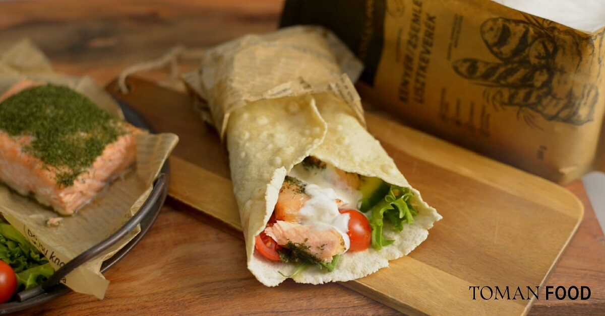 Gluténmentes Toman tortilla lazacos salátával videórecept