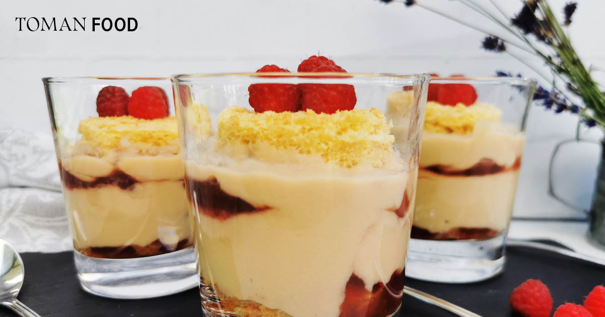 Glutén- és tejmentes mogyorós, málnás pohárdesszert