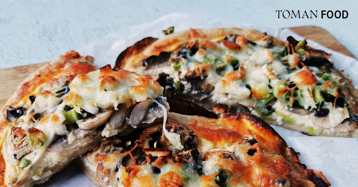 Gombás serpenyős gluténmentes pizza Toman lisztből