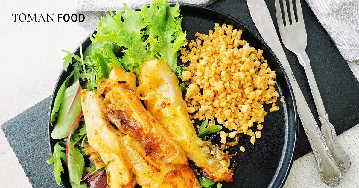 Körtés csirkemell gluténmentes házi tarhonyával