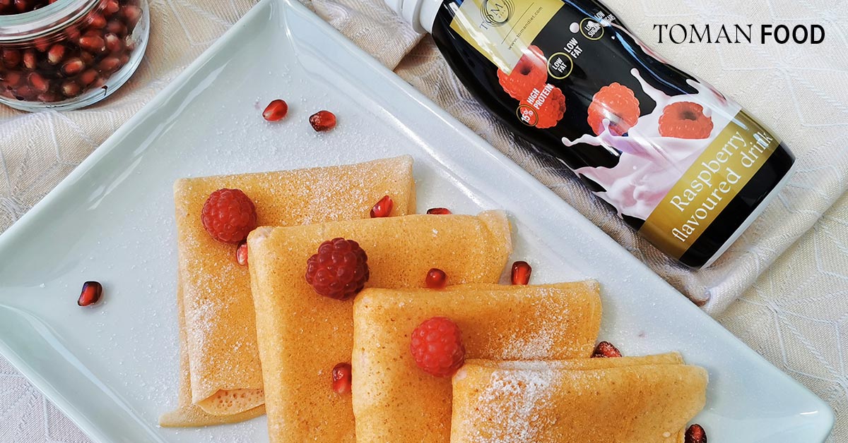 Gluténmentes, cukormentes málnás palacsinta Toman lisztből