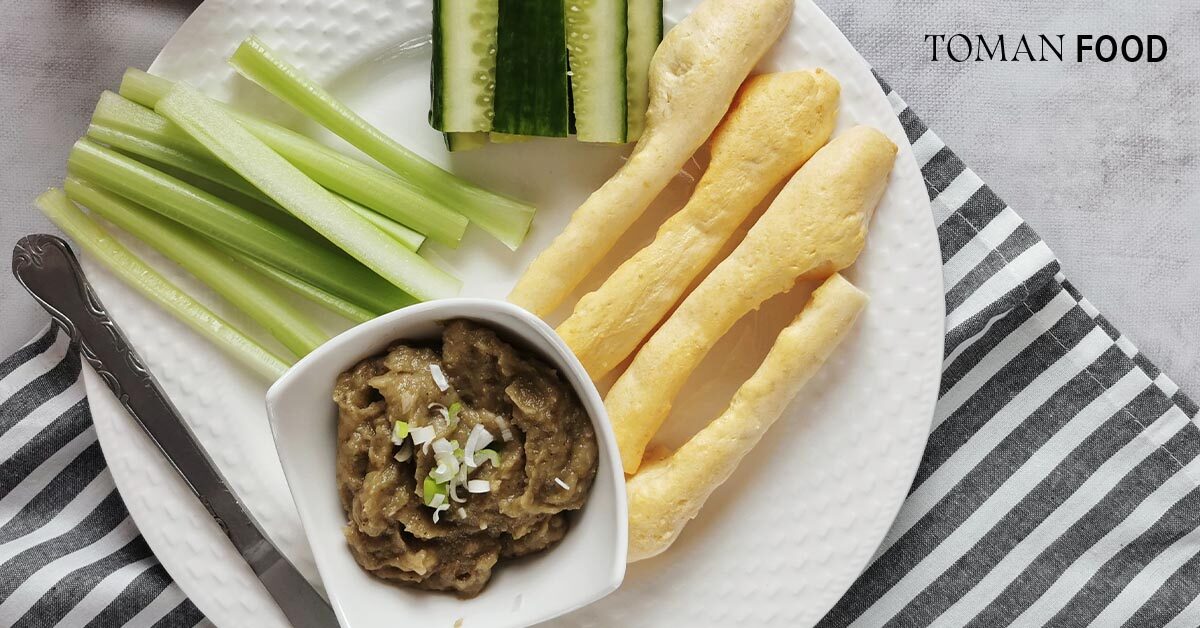 Padlizsánkrém gluténmentes grissinivel