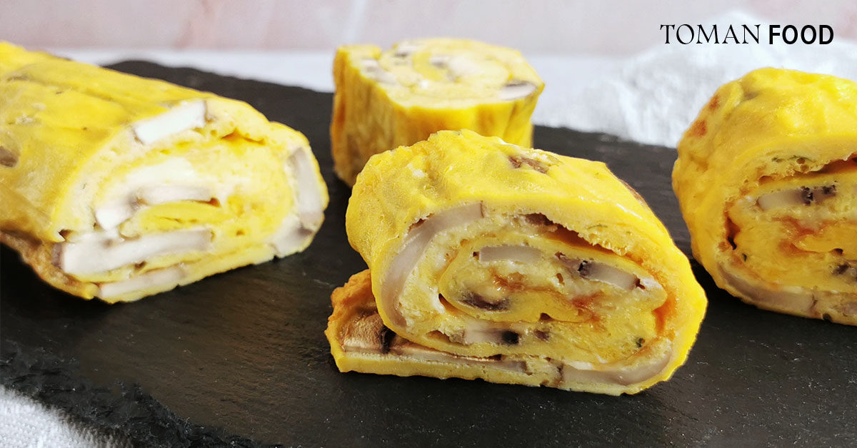 Fehérjében gazdag gombás tojástekercs